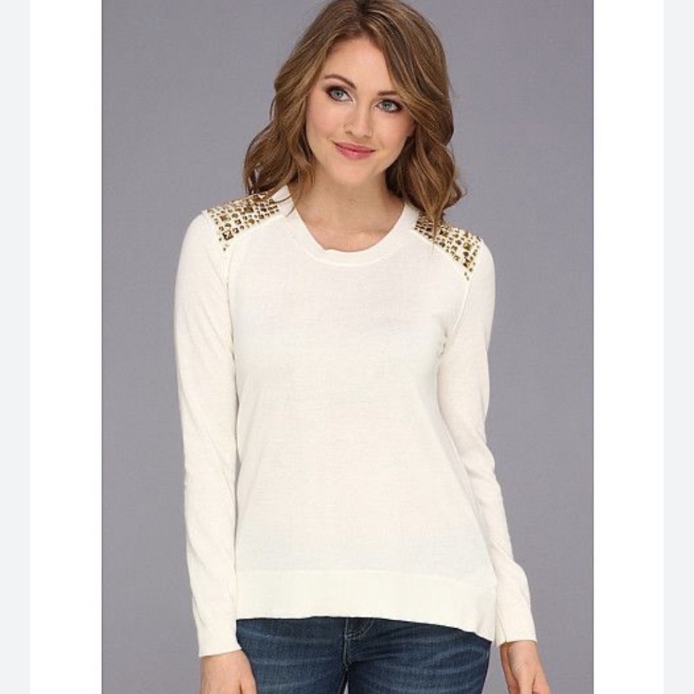 Michael Kors size M crew neck shoulder stud sweater